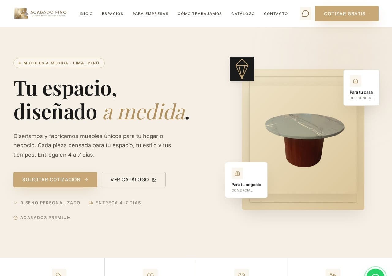 Sitio web de Acabado Fino