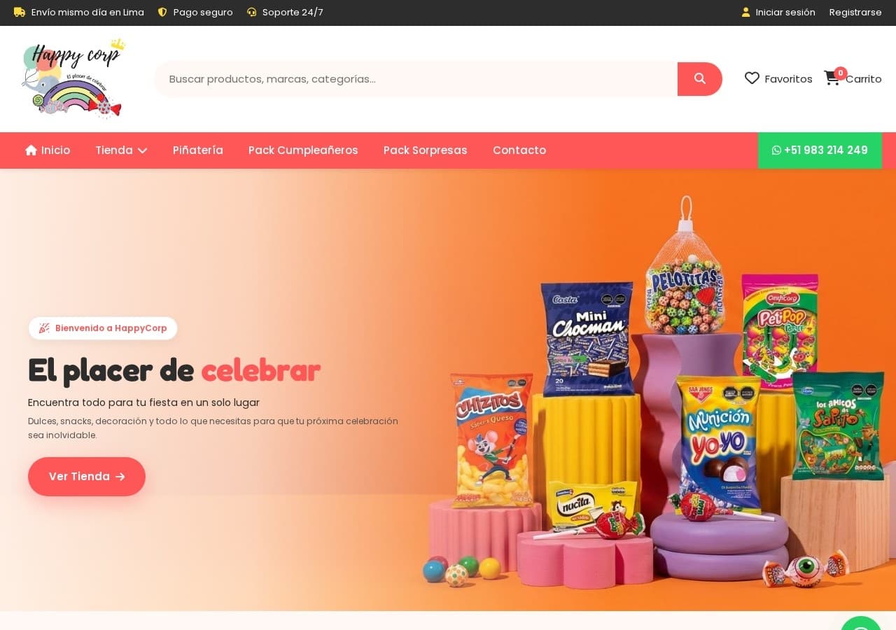 Sitio web de Happy Corp